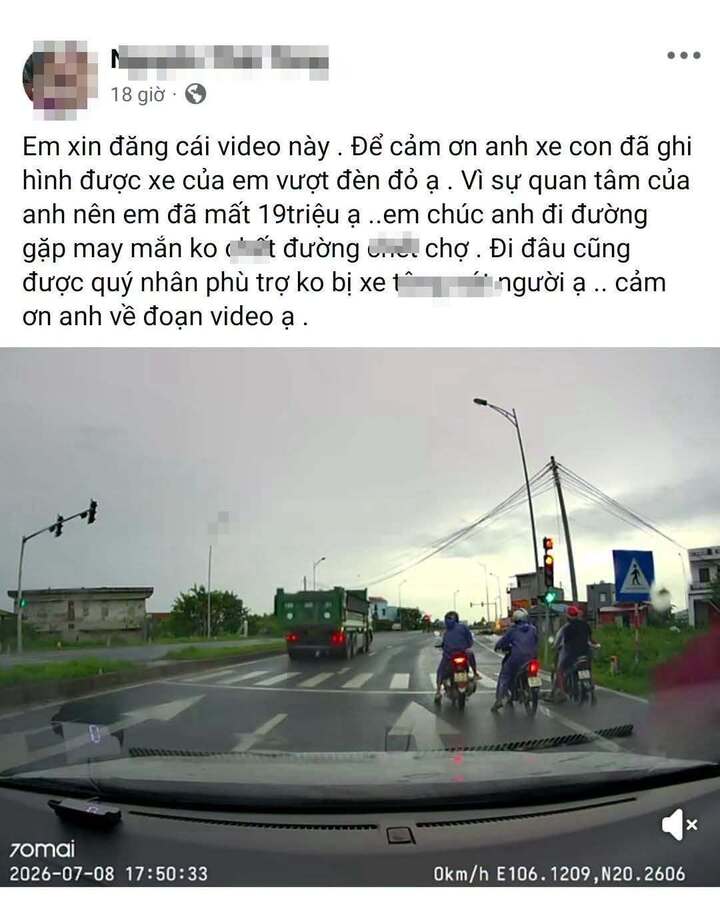 Vượt đ&egrave;n đỏ, bị phạt, l&aacute;i xe tải l&ecirc;n mạng chửi rủa người ghi h&igrave;nh b&aacute;o CSGT- Ảnh 1.