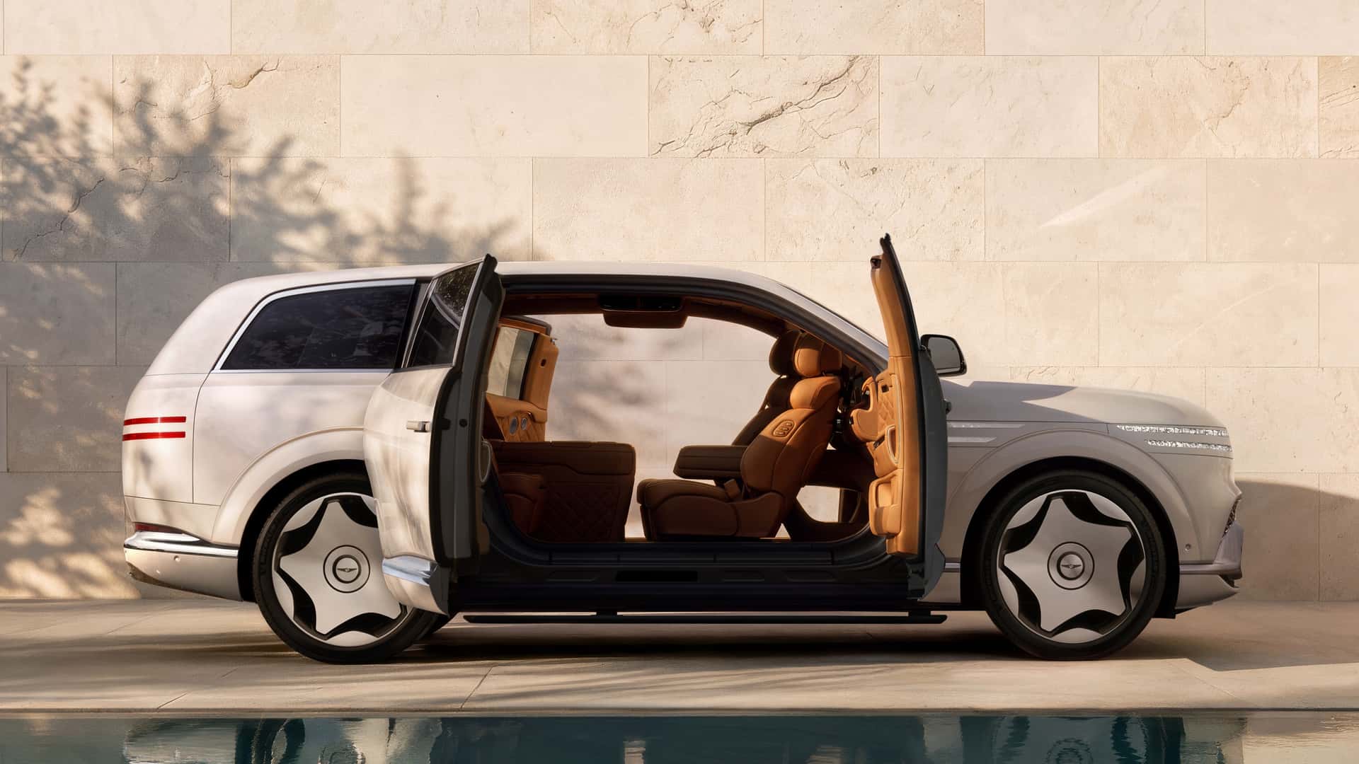SUV điện Genesis GV90 ra mắt: Xe &ocirc; t&ocirc; c&oacute; thể ẩn cột B đầu ti&ecirc;n tr&ecirc;n thế giới, nội thất si&ecirc;u sang đấu Maybach - Ảnh 4.