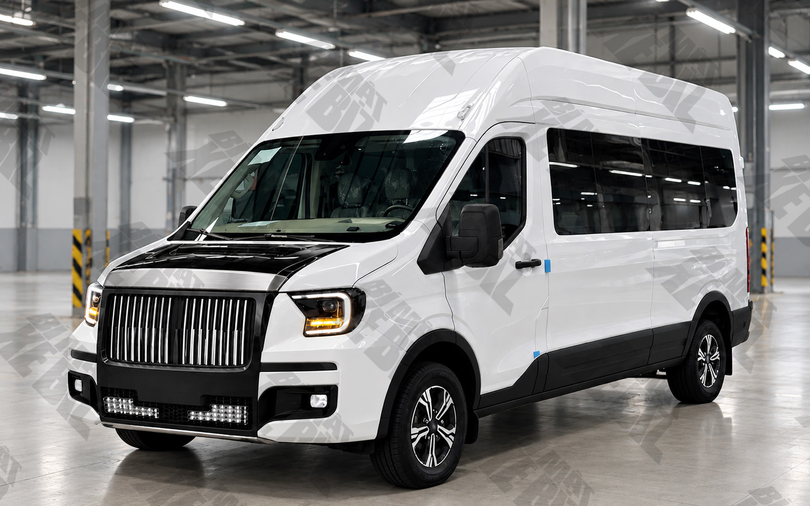 Lộ bản thiết kế 'lạ' cho Ford Transit tại Việt Nam: Mặt trước tạo h&igrave;nh kiểu Rolls-Royce, ghế thương gia sang xịn - Ảnh 2.
