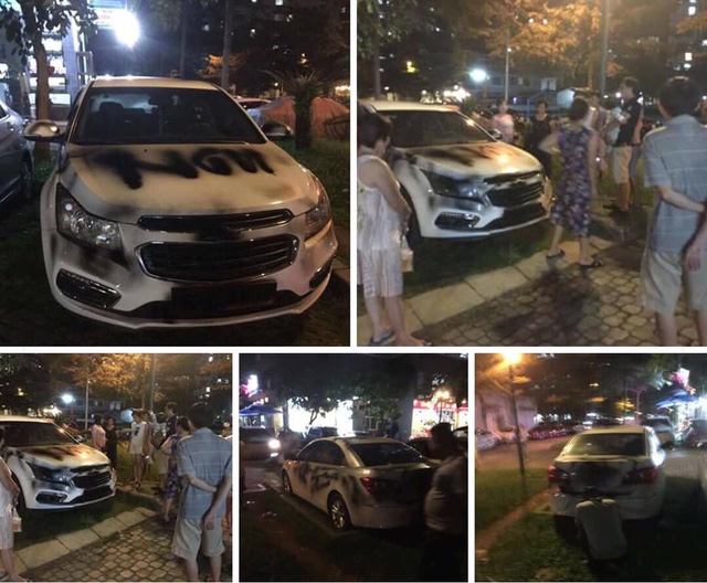 Đà Nẵng: Đỗ trên vỉa hè, ô tô bán tải Mazda BT-50 bị sơn chằng chịt quanh xe - Ảnh 3.