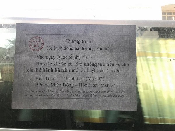 Phụ nữ Sài Gòn được đi xe buýt miễn phí nhân ngày 8/3 - Ảnh 1.