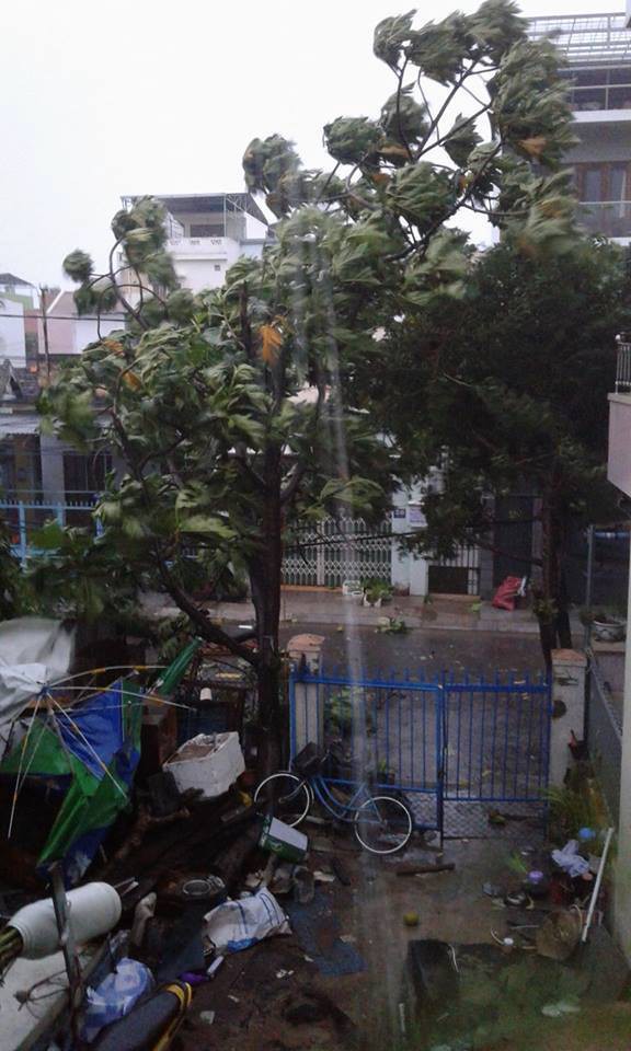 Bão số 12 gây mưa to gió giật kinh hoàng, nhiều xe máy ở Nha Trang, Khánh Hoà bị quật ngã la liệt giữa đường - Ảnh 5.