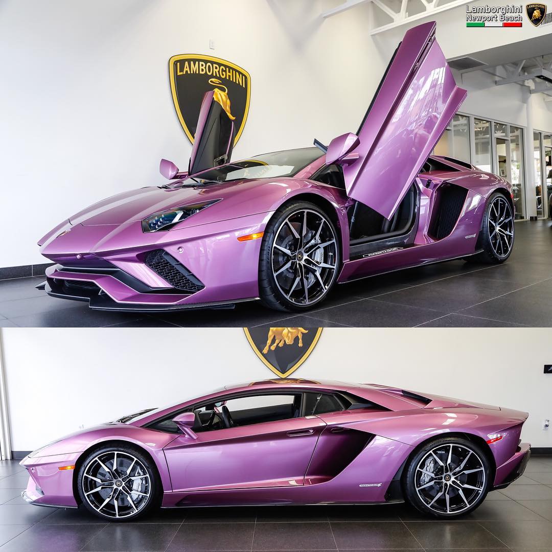 Ngất ngây với bộ áo tím trên siêu xe Lamborghini Aventador S LP740-4