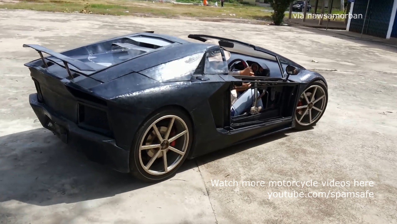 Không đủ tiền, nông dân tự chế siêu xe Lamborghini mui trần với động cơ xe  máy