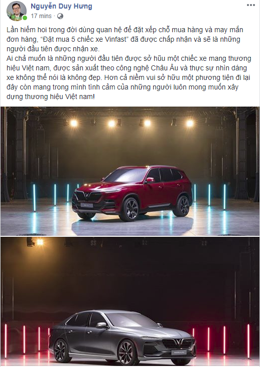 Ông Nguyễn Duy Hưng đặt mua 5 chiếc ô tô VinFast, sẽ là người đầu tiên được nhận xe - Ảnh 1.