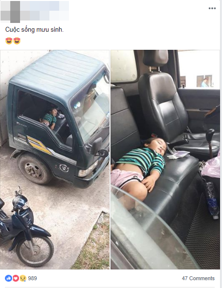 Hình ảnh bé gái nằm ngủ ngon lành trên xe tải khi đi bốc hàng cùng bố gợi nhớ về “tuổi thơ dữ dội” của nhiều người - Ảnh 1.