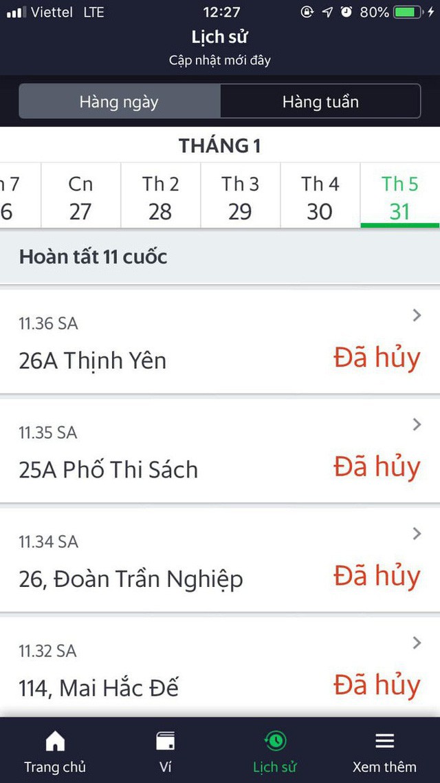 Đau đầu vì Grab những ngày giáp Tết: Liên tục bị huỷ chuyến, book xe có mã khuyến mãi nhận ngay câu trả lời cực gắt của tài xế - Ảnh 5. Đau đầu vì Grab những ngày giáp Tết: Liên tục bị huỷ chuyến, book xe có mã khuyến mãi nhận ngay câu trả lời cực gắt của tài xế - Ảnh 5.
