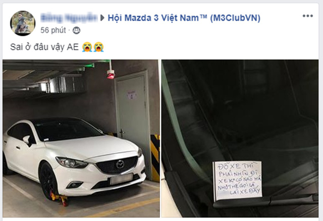 Bị nhắc nhở đỗ sai, chủ xe Mazda6 nhận mưa gạch đá khi lên mạng xã hội kêu oan - Ảnh 1.