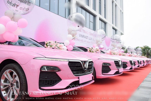 Góc chịu chi: Một công ty bỏ hẳn 10 tỷ tậu 10 chiếc xe VinFast màu hồng rực rỡ làm quà cho nhân viên cuối năm - Ảnh 1.