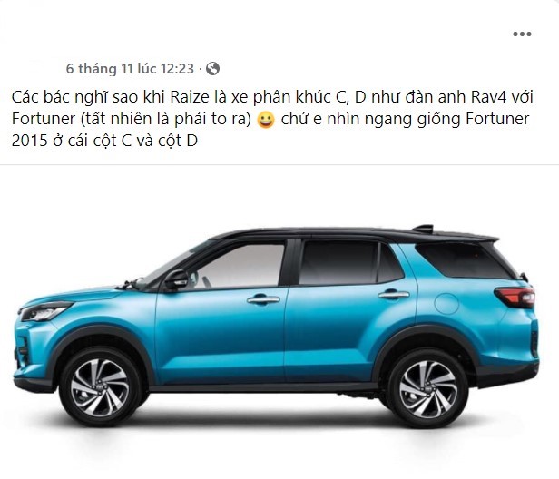 Khi Toyota Raize lên hạng ngang Fortuner: Người khen xe bắt mắt, người chê quê mùa, giống xe dịch vụ - Ảnh 1.