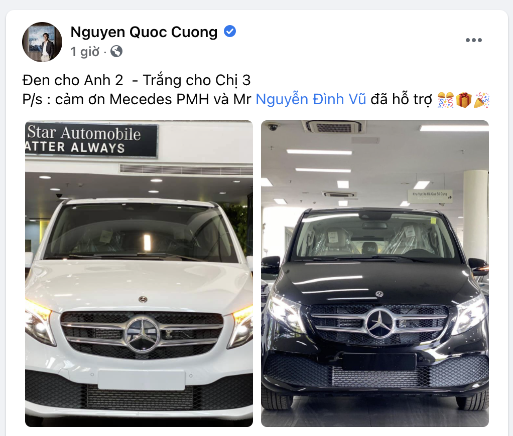 Nguyễn Quốc Cường sắm 2 chiếc Mercedes-Benz V 250 giá gần 6 tỷ cho anh 2 và chị 3, vừa bóc tem đã chở cả nhà đi trải nghiệm - Ảnh 1.