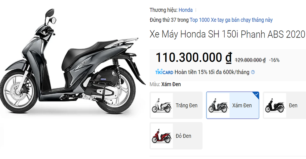 Giá xe Honda SH 2021 mới nhất tại khu vực Hà Nội