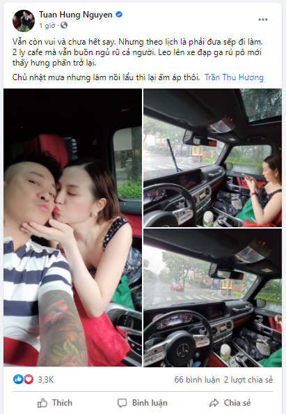 Tuan Hung khoe anh deo vo bang Mercedes-AMG G63 dang buon ngu bong hung phan tro lai sau hanh dong nay