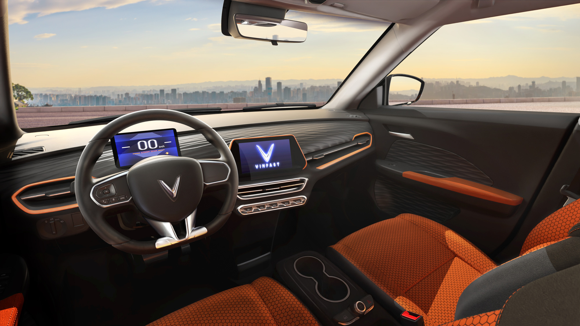 Ảnh nội thất 3 mẫu ô tô điện mới của VinFast: VF5 không có bệ đỡ tay như Fadil, cần số lẫy gạt lạ lẫm, cửa sổ trời toàn cảnh - Ảnh 3.