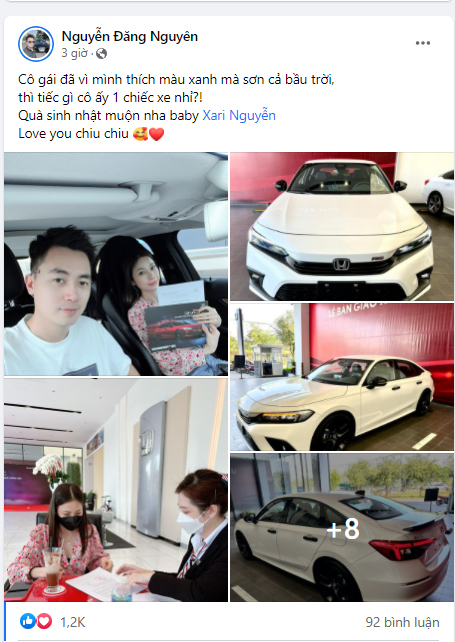 Tặng bà xã Honda Civic RS 2022 nhân dịp sinh nhật, em trai ca sĩ Đăng Khôi chia sẻ: ‘Xe cho vợ chưa bao giờ lái hay đến thế!’ - Ảnh 1.
