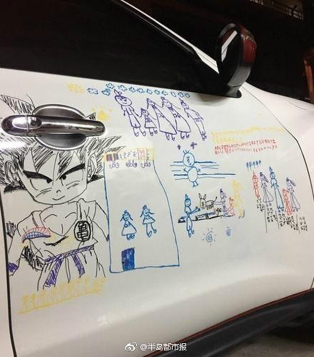 Con gái mẫu giáo lấy bút vẽ bậy lên xe ô tô, ông bố tức điên nhưng khi tiến lại gần xem kĩ bức tranh lại thay đổi thái độ - Ảnh 2.