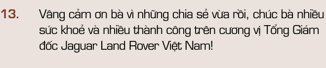 ‘Nữ tướng’ mới của Jaguar Land Rover Việt Nam: ‘Người Việt mua xe sang chục tỷ nhiều hơn mong đợi’ - Ảnh 24.