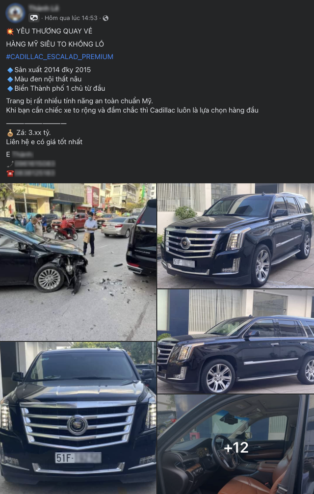 Bán Cadillac Escalade giá 3 tỷ chủ xe dùng luôn ảnh tai nạn để kiểm chứng  cho sự an toàn