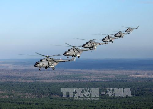 Đội hình trực thăng Mi-17 của không quân Nga.