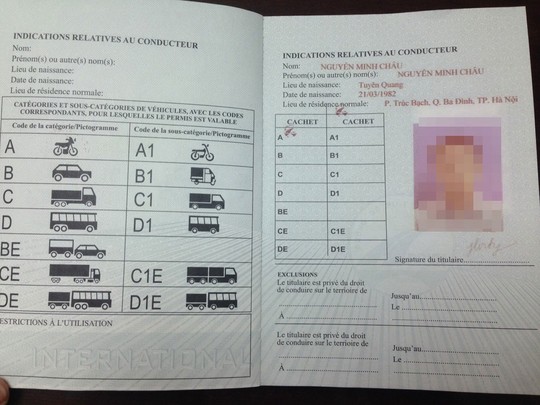 
Giấy phép lái xe quốc tế IDP do Tổng cục Đường bộ Việt Nam cấp.
