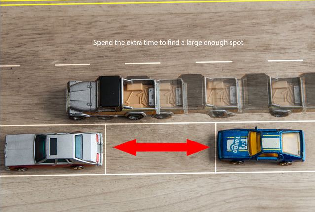Hãy quan sát kỹ để đảm bảo khoảng cách giữa hai xe đã đỗ trước đó là đủ rộng cho bạn “chen chân”