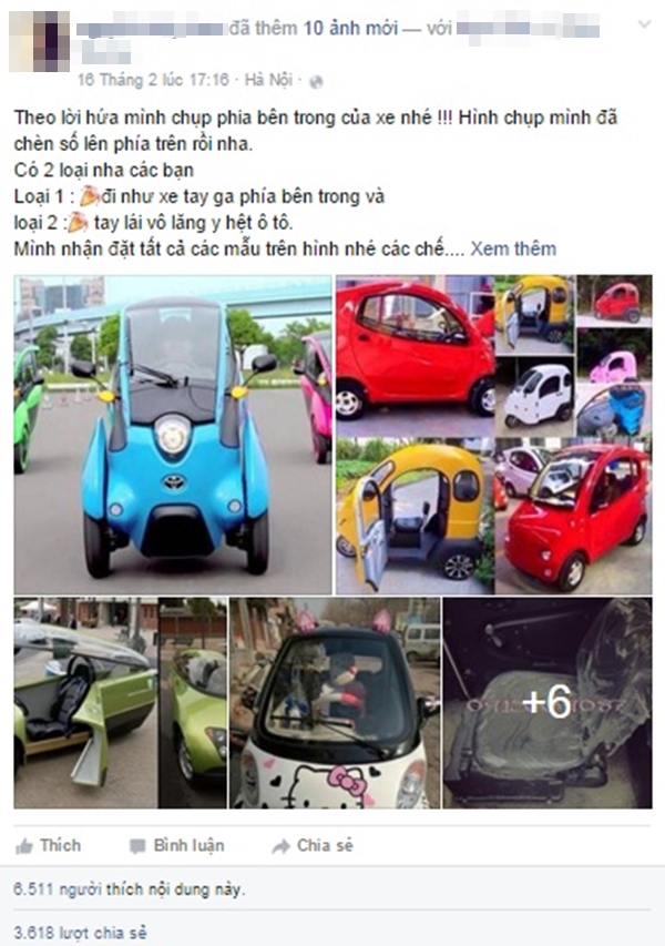 
Quảng cáo về ô tô điện xuất xứ Trung Quốc được chia sẻ tràn lan trên mạng - (Ảnh chụp màn hình)
