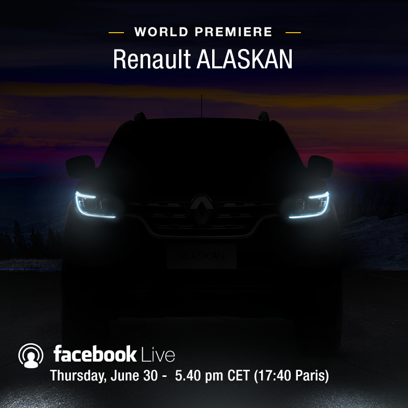 
Hãng Renault hé lộ việc ra mắt xe bán tải Alaskan vào ngày 30/6 tới đây tại thủ đô Paris, Pháp.
