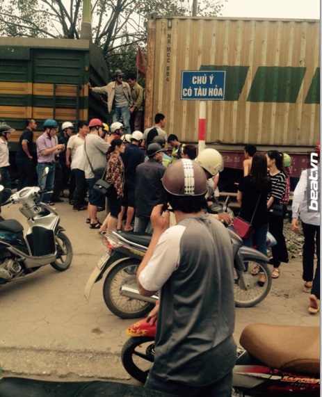 Vụ tai nạn gây ùn tắc giao thông.