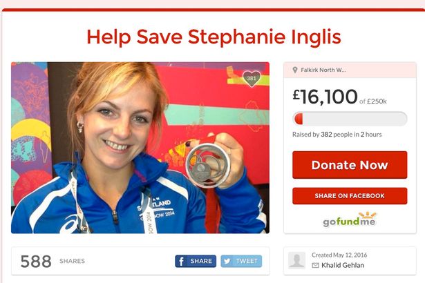 
Chiến dịch quyên góp tiền để giúp đỡ Stephanie Inglis.
