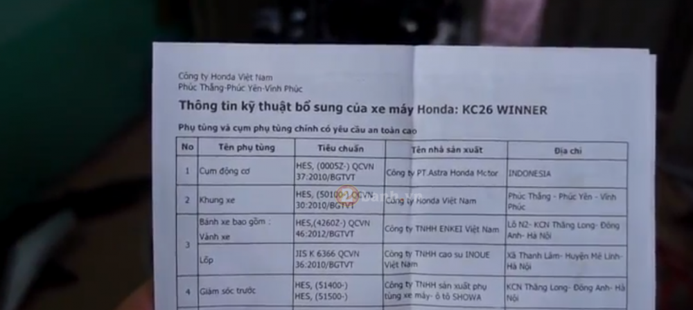 
Động cơ của Honda Winner 150 được nhập khẩu nguyên khối từ Indonesia. Ảnh: 2banh
