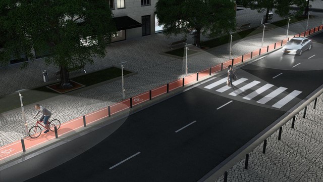 
Hệ thống đèn của Continental có thể phát hiện người đi bộ, đạp xe và lái ô tô để chiếu sáng theo chuyển động.
