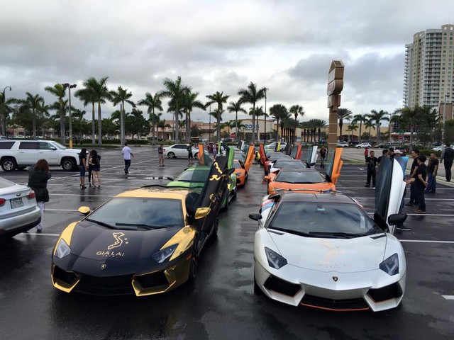 Các thành viên Gia Lai Team cũng tham dự sự kiện này với hơn 12 siêu xe chủ yếu là binh đoàn Lamborghini Aventador.