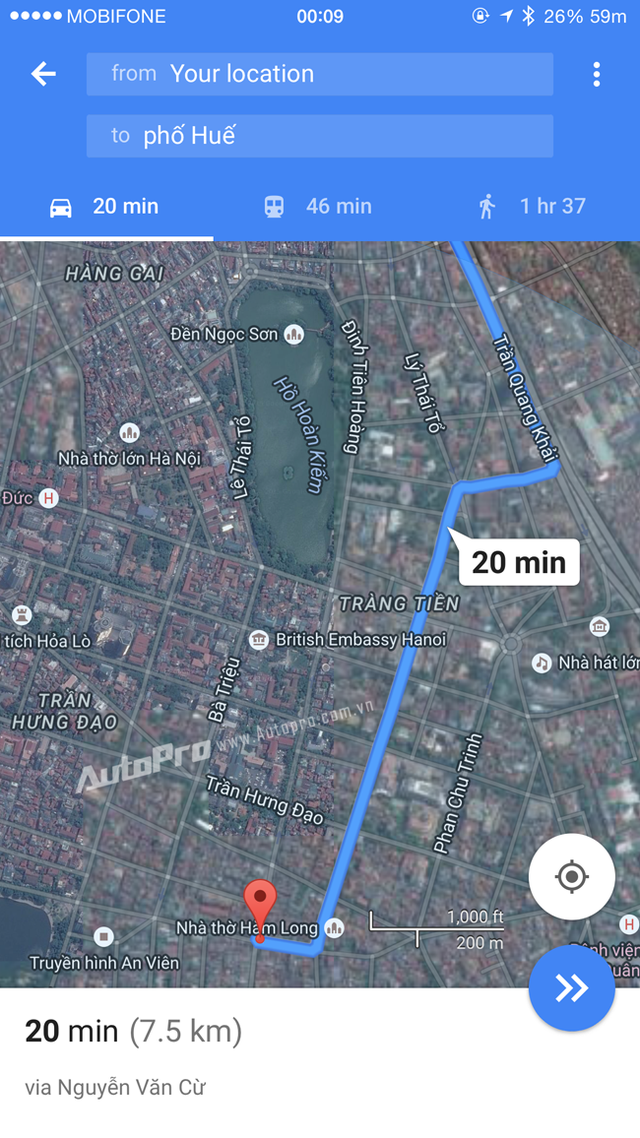 
Giao diện của Google map.
