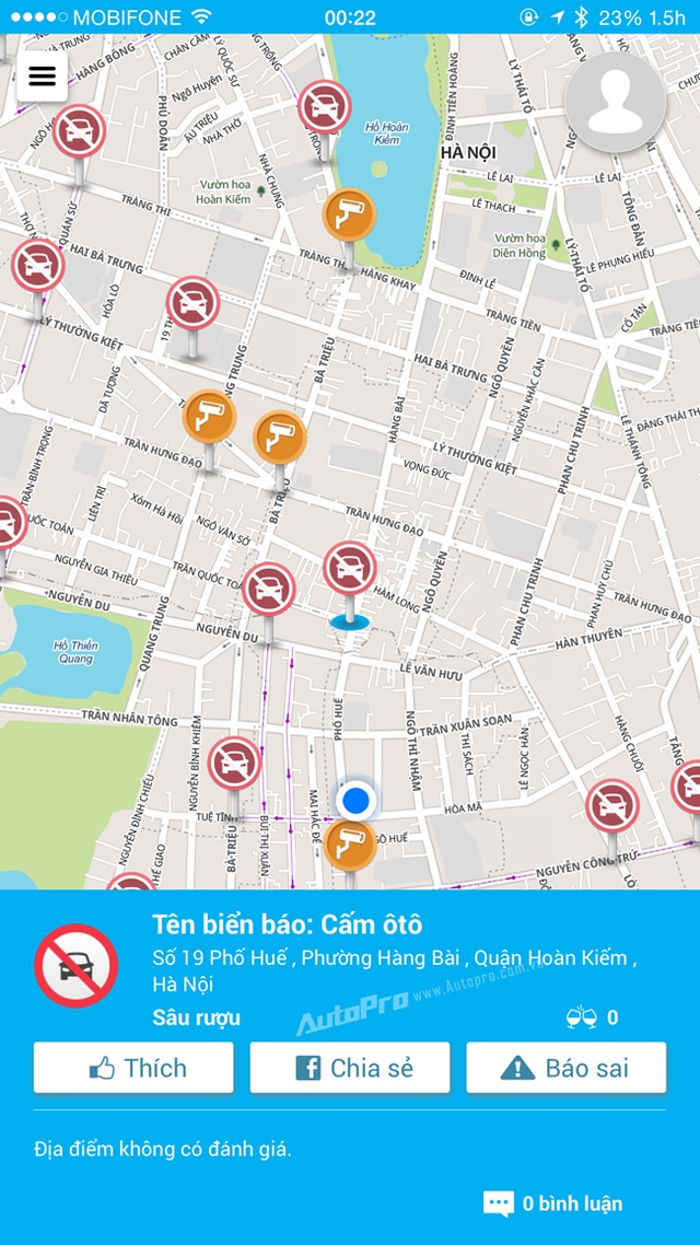 Phần mềm Goong cho phép các lái xe chia sẻ thông tin các điểm nóng giao thông.