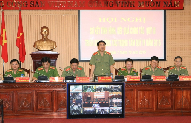 
Thiếu tướng Nguyễn Đức Chung phát biểu tại cuộc họp trực tuyến sáng 7/10.
