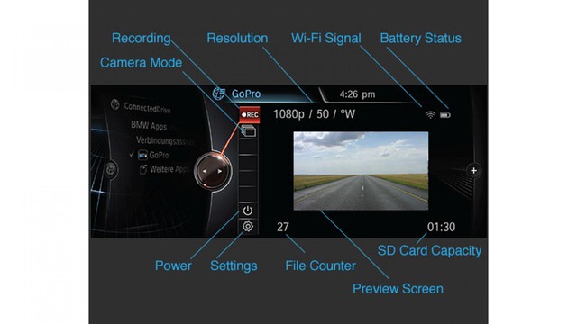 
Ứng dụng dành cho việc di chuyển trên đường: Người lái có thể tải về một ứng dụng cho phép phân tích tốc độ, thời gian, số, ga và góc lái của các vòng cua. Và một số khác được liên kết với GoPro thông qua smartphone, cho phép người lái có cái nhìn trực tiếp từ camera lên màn hình trung tâm của xe và thay đổi góc nhìn thông qua iDrive.
