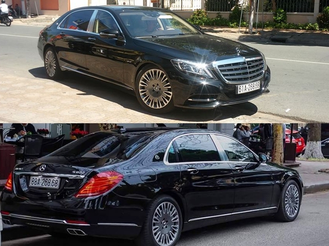 Bộ đôi Maybach S600 tại Bình Dương và Vĩnh Phúc đeo biển số gần như giống hệt nhau, chỉ khác đầu số. Biển này có thể dịch là mãi lộc phát và gánh lộc phát. Ảnh: Xe Bình Dương - Khoa Range Rover