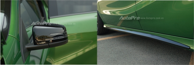 
Các thanh nẹp ở cửa kính, gương chiếu hậu và bên hông xe cũng được sơn màu đen bóng chứ không phải xám titan giống phiên bản tiêu chuẩn. Sự thay đổi màu sắc này giúp Mercedes A45 AMG 4Matic 2016 phiên bản độ trở nên bắt mắt hơn.
