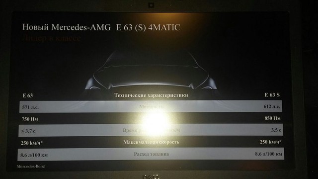 Thông số rò rỉ của Mercedes-AMG E63 2017.