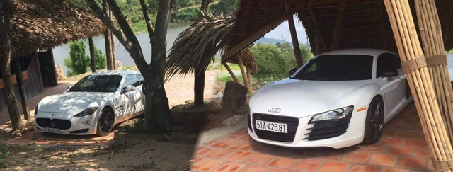 Cặp đôi Maserati GranTurismo và Audi R8 V8 màu trắng của ông chủ cà phê Trung Nguyên.