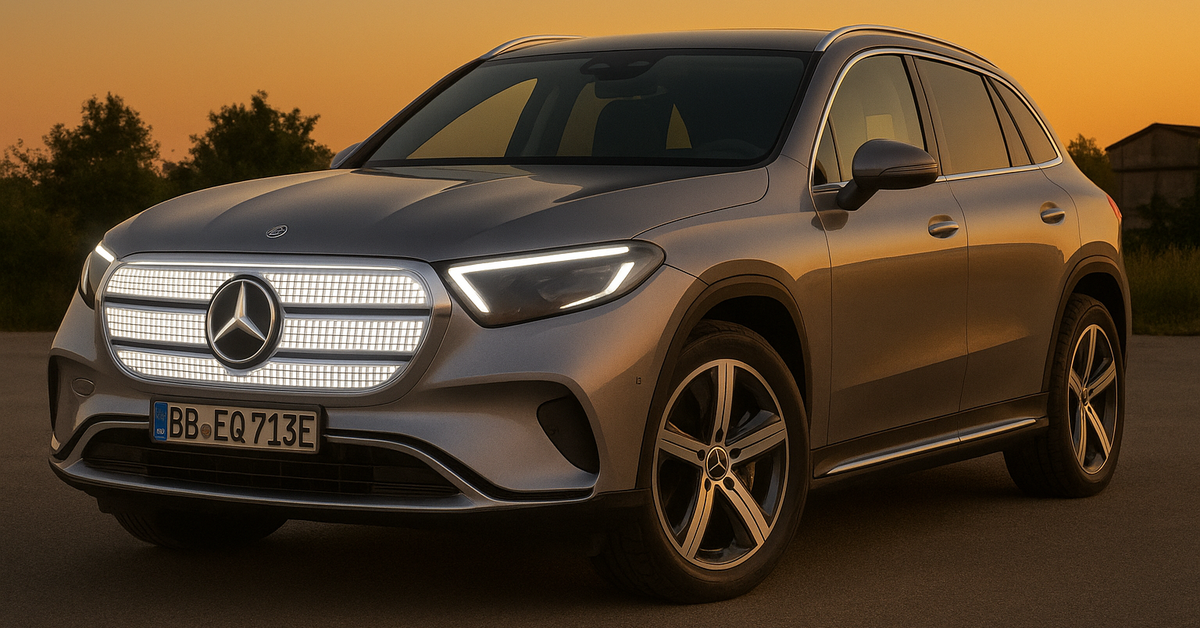 Mercedes-Benz GLC bản điện để lộ mặt ca lăng 'nghìn LED' lấp lánh, nền ...