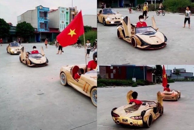 Chưa thỏa mãn với dàn siêu xe, ông bố trẻ ở Bắc Ninh chế tạo chiếc xe tăng bằng gỗ thứ 2 để tặng con trai - Ảnh 6.