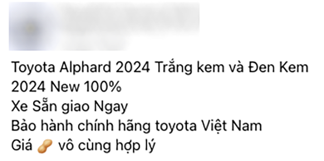 Toyota Alphard 2024 bị bán chênh 300 triệu: Giá lăn bánh bản base hơn 5 tỷ, nhiều nơi găm xe kiếm lời - Ảnh 2.