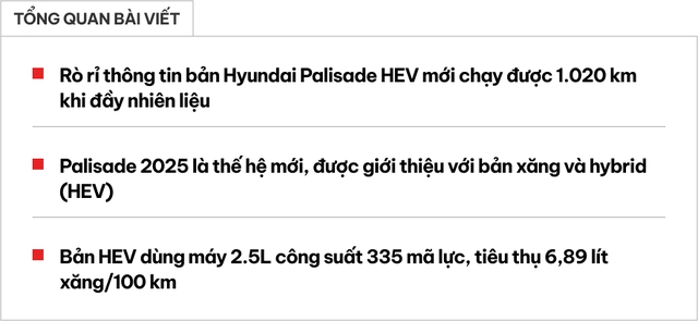 Hyundai Palisade 2025 có thể chạy TP.HCM - Huế chỉ cần một bình xăng?- Ảnh 1.