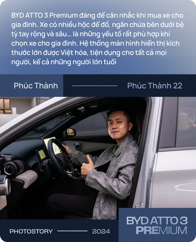 KOL ngành xe: "BYD ATTO 3 Premium vận hành có thể vượt cả công bố, tính năng sạc ngoài quá tiện dụng"- Ảnh 2. KOL ngành xe: "BYD ATTO 3 Premium vận hành có thể vượt cả công bố, tính năng sạc ngoài quá tiện dụng"- Ảnh 2.