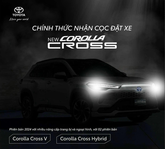 Đại lý ồ ạt nhận cọc Corolla Cross 2024: 2 phiên bản, trang bị giống hệt bản Thái, giao xe tháng 5 - Ảnh 1.
