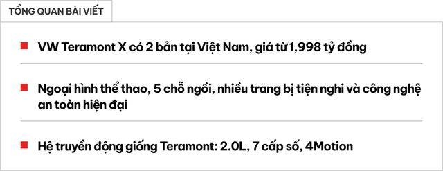 VW Teramont X ra mắt Việt Nam: Giá từ 1,998 tỷ, 2 phiên bản, nhiều công nghệ, đấu Explorer bằng giá rẻ hơn đúng 1 triệu đồng - Ảnh 1.