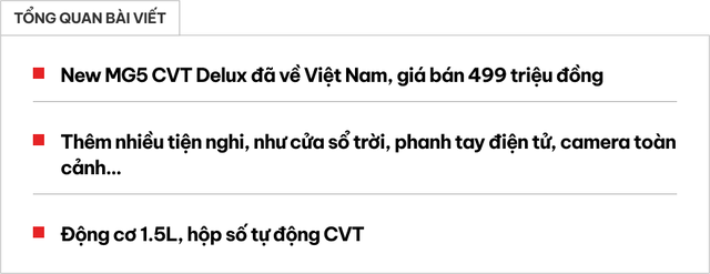 New MG5 bản full về Việt Nam: Giá 499 triệu, số tự động, thêm nhiều tiện nghi đấu sedan Nhật, Hàn - Ảnh 1.