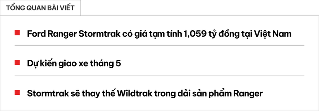 Ford Ranger Stormtrak giá tạm tính 1,059 tỷ tại Việt Nam: Dự kiến ra mắt tháng 5, thế chỗ Wildtrak đấu Triton Athlete - Ảnh 1.