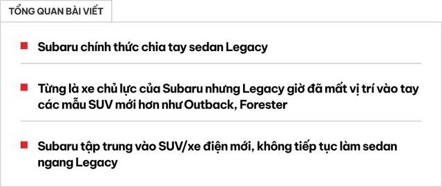 Subaru Legacy từng có mặt tại Việt Nam bị khai tử sau 36 năm tồn tại - Ảnh 1.